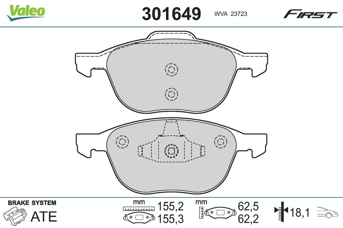 Placute frana VALEO 301649